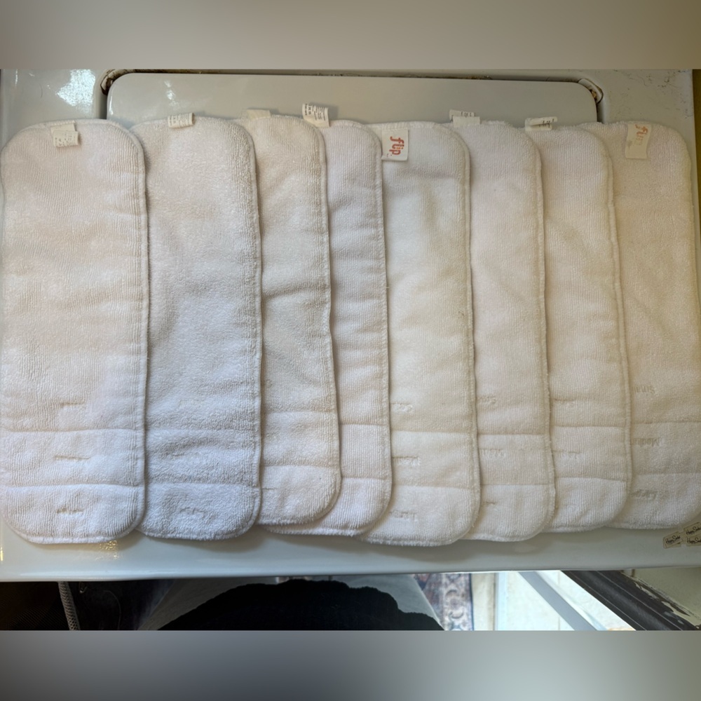 Flip Diapers one size diaper inserts lot of 8 GUC